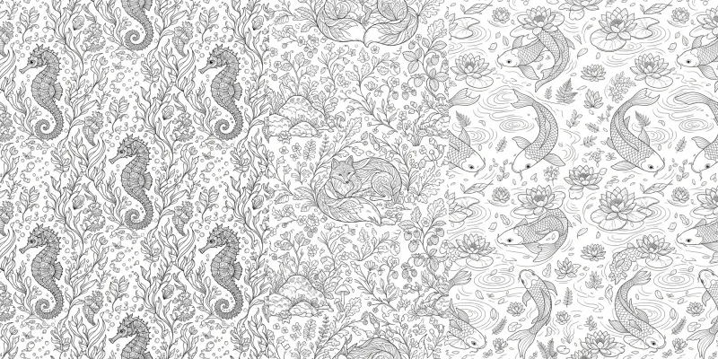 Seamless Pattern Coloring Books generated by undefined