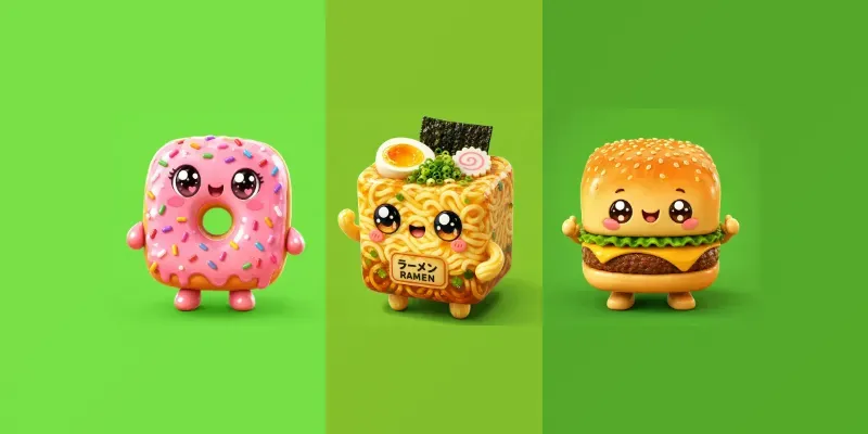 Kawaii Food Cube Mascots generated by undefined