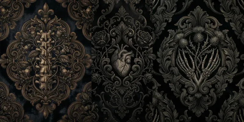 Victorian Gothic Anatomical Damasks generated by undefined
