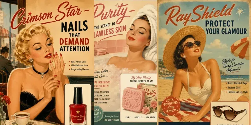 Vintage 1950s Advertising Posters generated by undefined