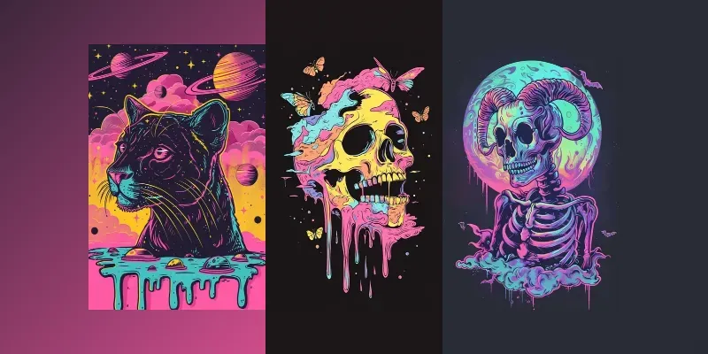 Trippy Psychedelic Tshirt Designs generated by undefined