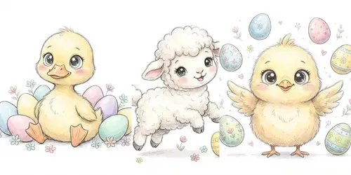 Whimsical Kawaii Baby Animals generated by gemini-image