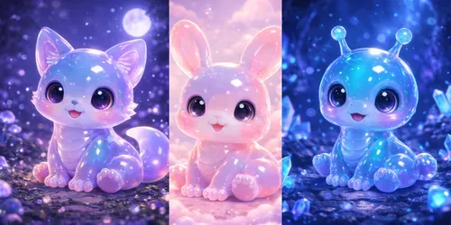Whimsical 3D Fantasy Jellybaby Creatures generated by chatgpt-image