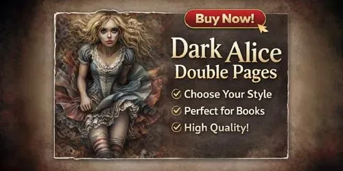 Dark Alice In Wonderland Double Pages generated by midjourney