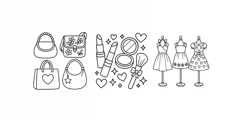 Bold And Easy Girly Coloring Pages generated by undefined