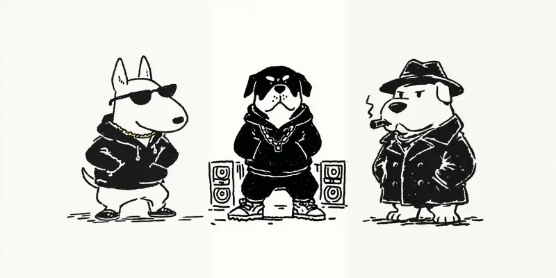 Cool Streetwear Dogs Illustrations generated by undefined