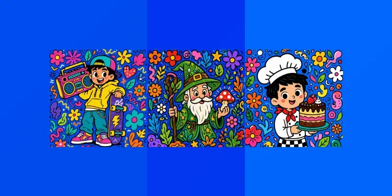 Vibrant Pop Doodle Character Packs generated by undefined