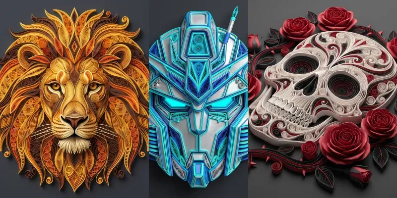 3D Paper Quilling Art generated by undefined