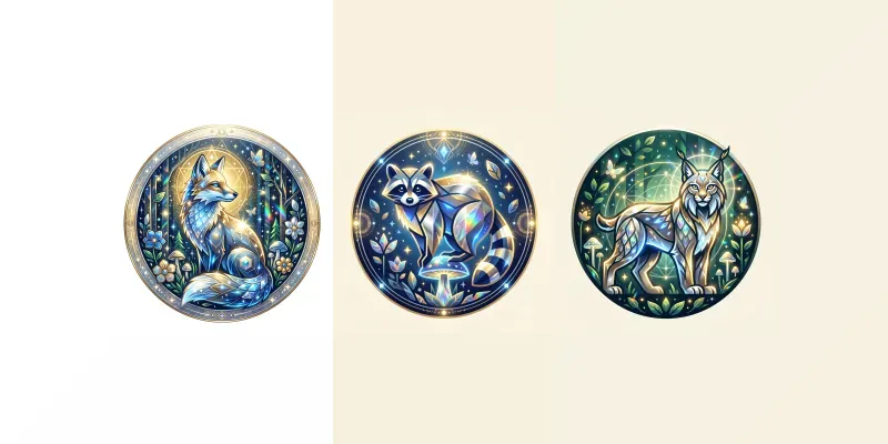 Modern Glowing Forest Creature Emblems generated by undefined