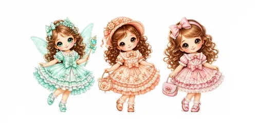 Cute Girls Kawaii Clipart generated by chatgpt-image