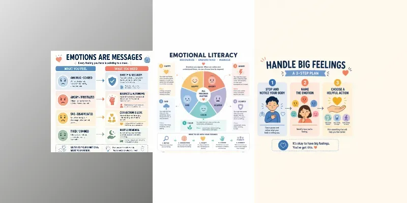 Flat Emotional Literacy Infographics generated by undefined