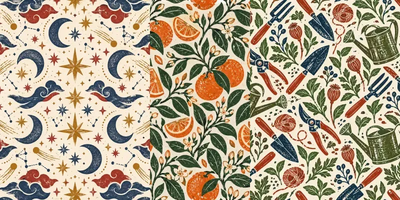 Modern Blockprint Pattern Tiles