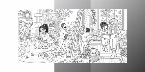 Thanksgiving Neighbor Kindness Colorings generated by chatgpt-image
