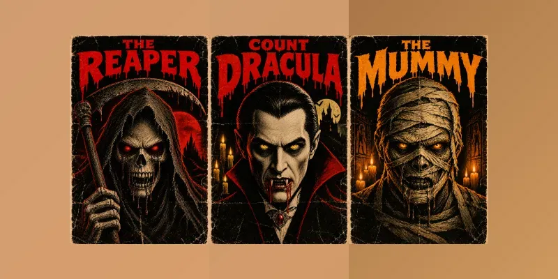 Vintage Horror Monster Poster Art