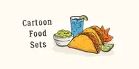 Cartoon Food Set Icons midjourney prompt mini thumbnail