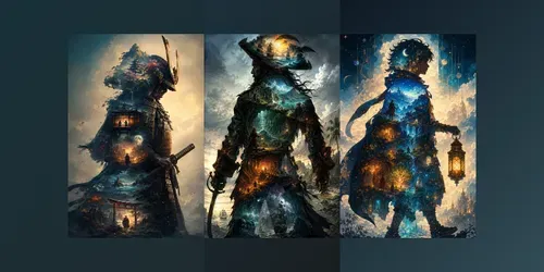 Cinematic Silhouette World Collages generated by chatgpt-image