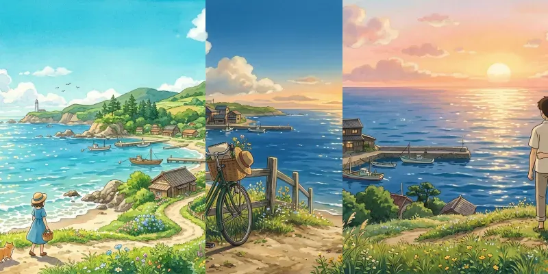 Cozy Summer Seaside Landscapes generated by undefined