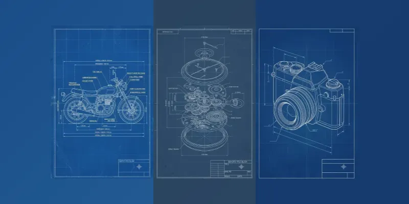 Vintage Blueprint Wall Art Studios generated by undefined