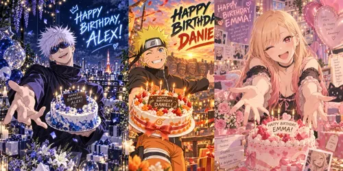 Anime Birthday Poster Generator generated by chatgpt-image