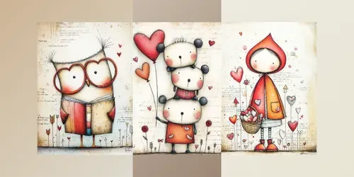 Whimsical Valentine Mixed Media Clipart generated by midjourney