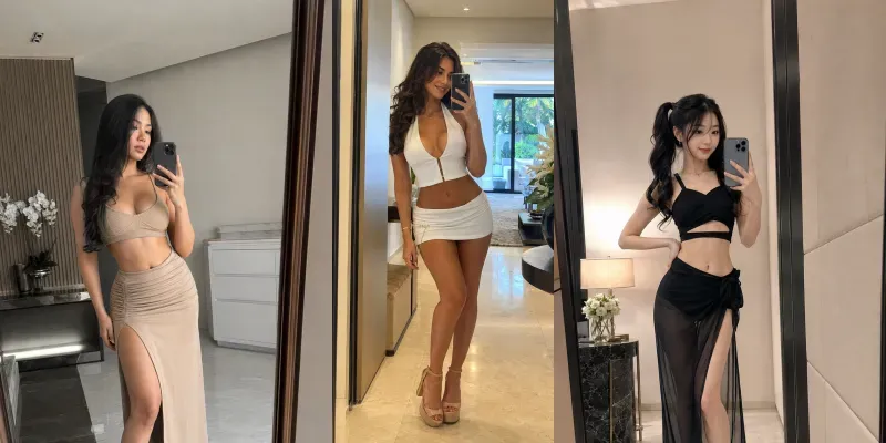 Fashion Fit Check Mirror Selfies generated by undefined
