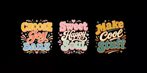 Three Word Retro Typography Tshirts generated by chatgpt-image