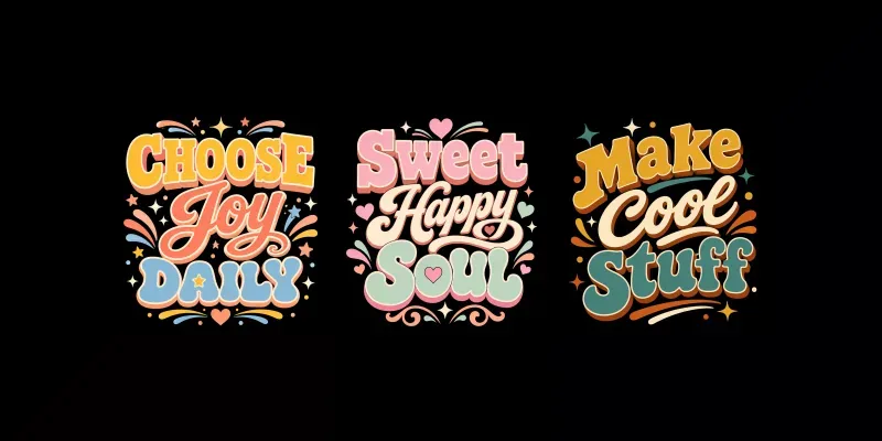 Three Word Retro Typography Tshirts generated by undefined