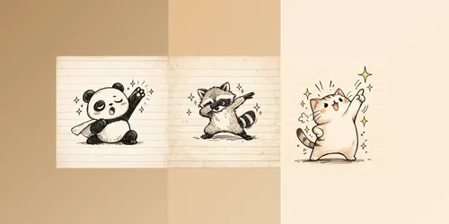 Raccoon Dab Dance Doodle Fun generated by imagen