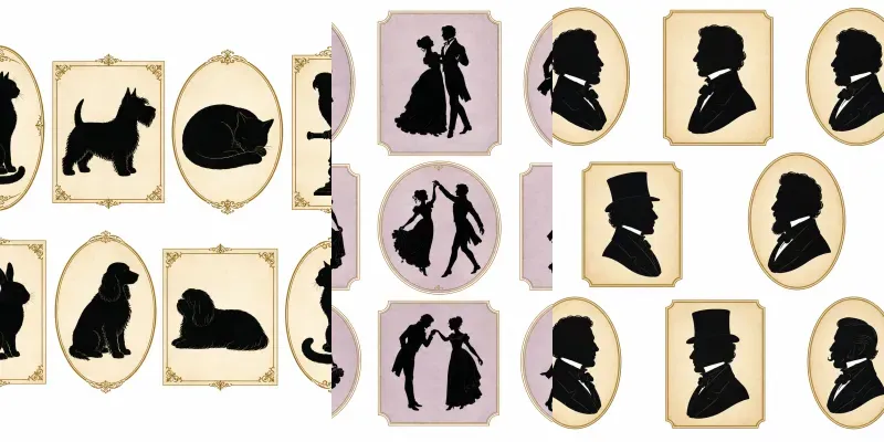 Victorian Silhouette Cameo Sheets generated by undefined