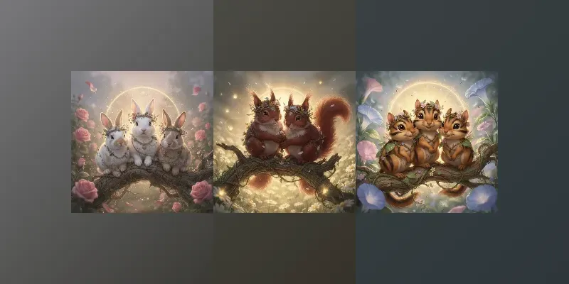 Ethereal Garden Animal Illustrations generated by undefined