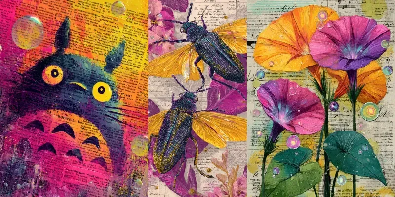 Dreamy Fine Junk Journal Art generated by undefined