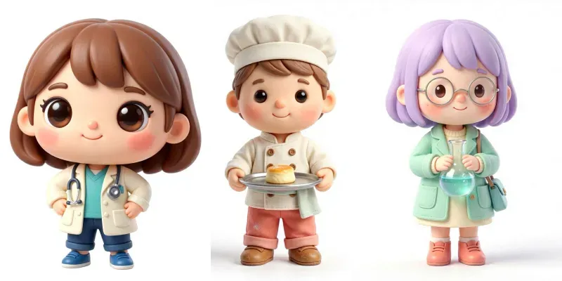 3D Cute Chibi Character Illustrations generated by undefined