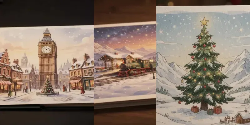 Christmas Card 3D Magic Reveals