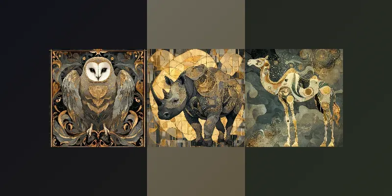 Art Nouveau Animals Viennese Secessions generated by undefined
