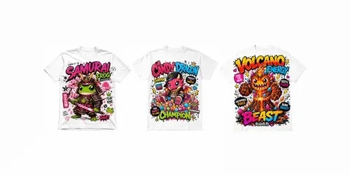 Neon Cartoon Streetwear Tee Packs generated by chatgpt-image