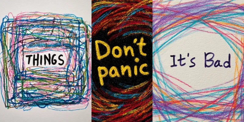 Childlike Crayon Drawings With Text generated by undefined