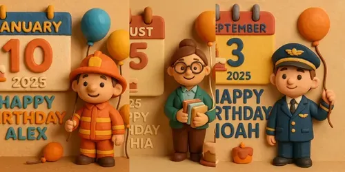 Charming 3d Clay Birthday Scenes generated by chatgpt-image