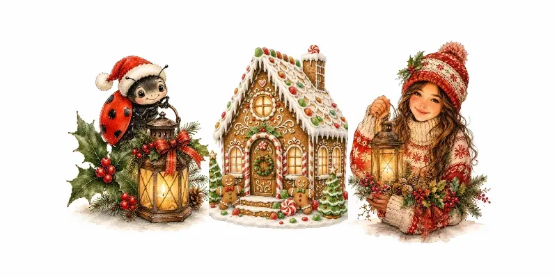 Christmas Watercolor Collections generated by undefined