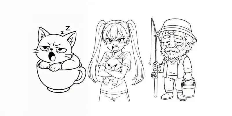 Anime Style Coloring Pages generated by undefined