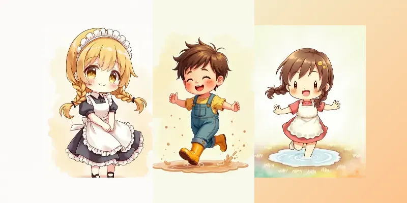 Adorable Kawaii Chibi Anime Characters generated by undefined