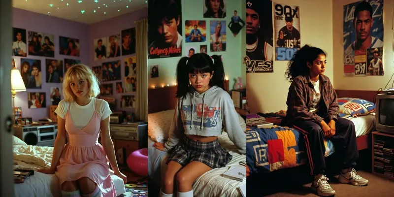 90s Cinematic Bedroom Scenes generated by undefined