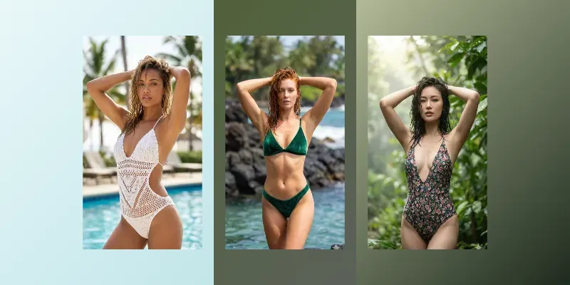 Hyperrealistic Blue Bikini Beaches 8K generated by undefined