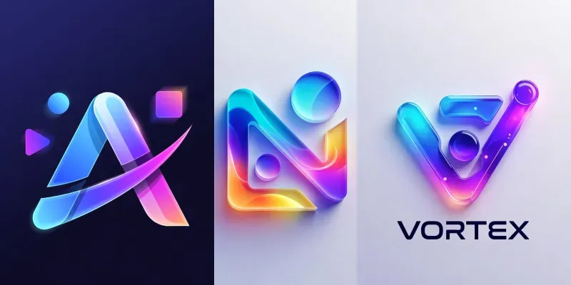 Vibrant Gradient Tech Logos generated by undefined