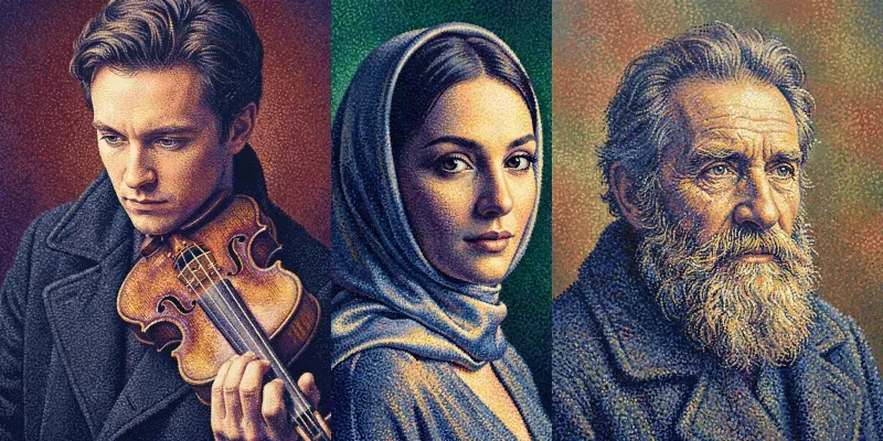 Neoimpressionist Pointillist Portrait