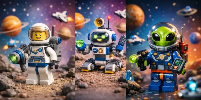 Cinematic Lego Space Toys 4K generated by undefined