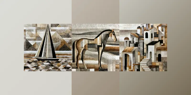 Geometric Textured Wall Art generated by undefined
