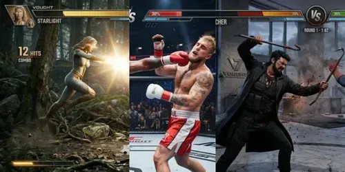 HD Fighting Game Screenshots Gameplay generated by gemini-image