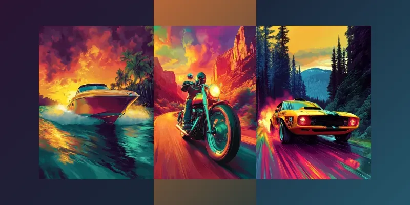 Colorful Vector Art Of Moving Objects generated by undefined