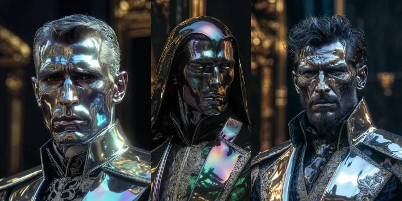 Liquid Chrome Emperor Portraits generated by undefined