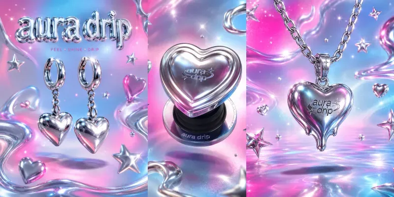 Gen Z Viral Y2k Chrome 3D Product Renders generated by undefined